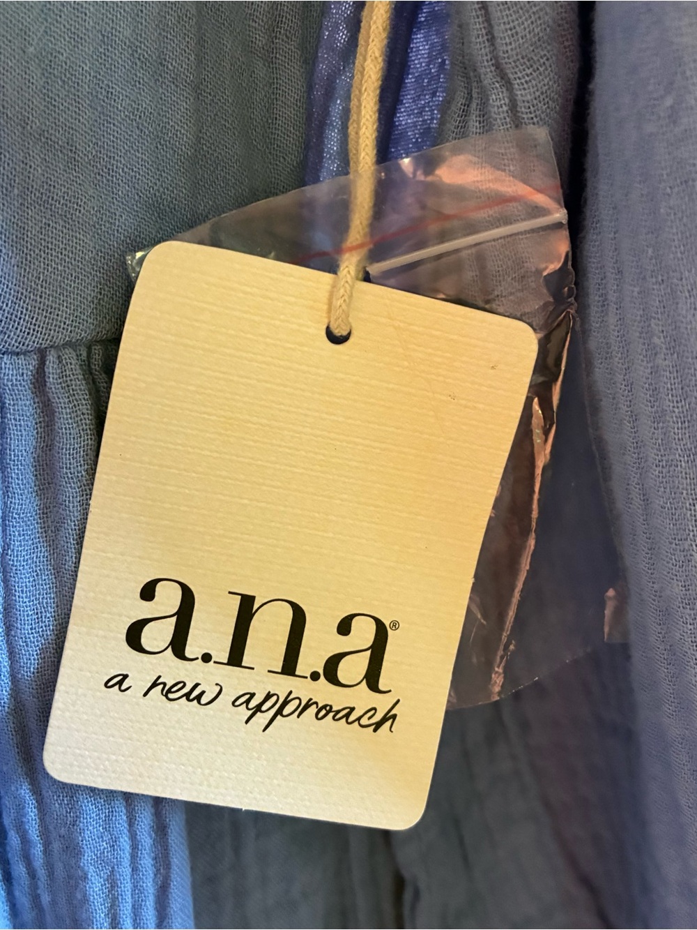 a.n.a. Women's Dress Size PM Light Blue Fit & Flare 1/2 Button Closure Pullover - Picture 5 of 8